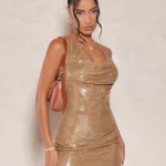Vestido Dorado Con Brillos