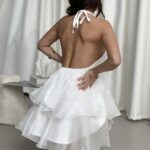 Vestido blanco con volados